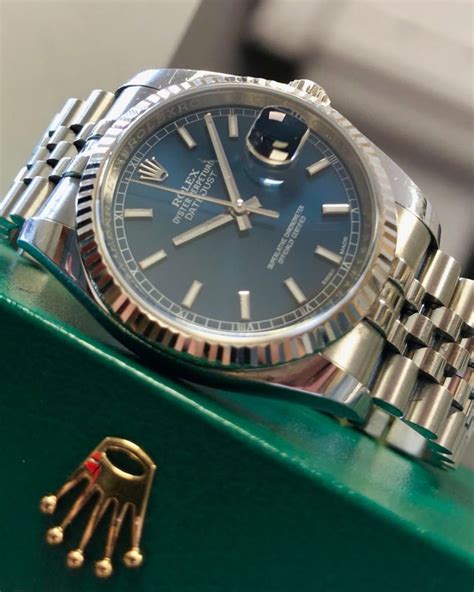 rolex datejust blue baton dial|More.